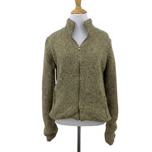 Vintage Abercrombie & Fitch Jacket S Small Lambswool Full Zip Cotton Line Marled